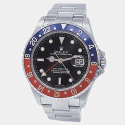 Pre Owned Rolex GMT-Master II Pepsi 16710 Automatic Black Dial Stainless Steel Men's Wristwatch 40mm