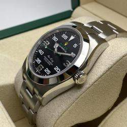 Pre Owned Rolex Air-King 116900 Automatic Black Dial Stainless Steel Men's Wristwatch 40mm