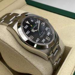 Pre Owned Rolex Air-King 116900 Automatic Black Dial Stainless Steel Men's Wristwatch 40mm