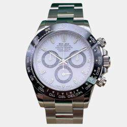 Pre Owned Rolex Cosmograph Daytona 116500LN Automatic Chronograph White Dial Stainless Steel Ceramic Men's Wristwatch 40mm
