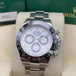 Pre Owned Rolex Cosmograph Daytona 116500LN Automatic Chronograph White Dial Stainless Steel Ceramic Men's Wristwatch 40mm