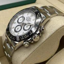 Pre Owned Rolex Cosmograph Daytona 116500LN Automatic Chronograph White Dial Stainless Steel Ceramic Men's Wristwatch 40mm