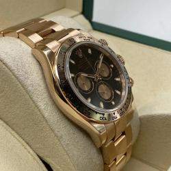 Pre Owned Rolex Cosmograph Daytona 116505 Automatic Chronograph Black Dial 18k Rose Gold Men's Wristwatch 40mm