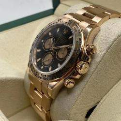 Pre Owned Rolex Cosmograph Daytona 116505 Automatic Chronograph Black Dial 18k Rose Gold Men's Wristwatch 40mm