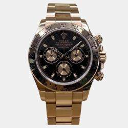 Pre Owned Rolex Cosmograph Daytona 116505 Automatic Chronograph Black Dial 18k Rose Gold Men's Wristwatch 40mm