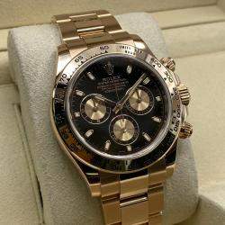Pre Owned Rolex Cosmograph Daytona 116505 Automatic Chronograph Black Dial 18k Rose Gold Men's Wristwatch 40mm