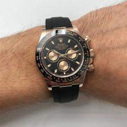 Pre Owned Rolex Cosmograph Daytona 116515LN Automatic Chronograph Black Dial Rose Gold Men's Wristwatch 40mm