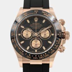 Pre Owned Rolex Cosmograph Daytona 116515LN Automatic Chronograph Black Dial Rose Gold Men's Wristwatch 40mm