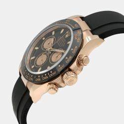 Pre Owned Rolex Cosmograph Daytona 116515LN Automatic Chronograph Black Dial Rose Gold Men's Wristwatch 40mm
