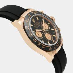 Pre Owned Rolex Cosmograph Daytona 116515LN Automatic Chronograph Black Dial Rose Gold Men's Wristwatch 40mm