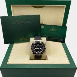 Pre Owned Rolex Cosmograph Daytona 116519LN Automatic Chronograph Black Dial White Gold Ceramic Men's Wristwatch 40mm