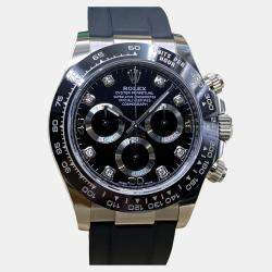 Pre Owned Rolex Cosmograph Daytona 116519LN Automatic Chronograph Black Dial White Gold Ceramic Men's Wristwatch 40mm