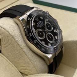 Pre Owned Rolex Cosmograph Daytona 116519LN Automatic Chronograph Black Dial White Gold Ceramic Men's Wristwatch 40mm