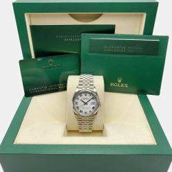 Pre Owned Rolex Datejust 126200 Automatic White Dial Stainless Steel Men's Wristwatch 36mm