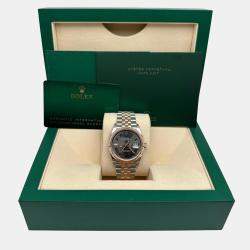 Pre Owned Rolex Datejust 126231 Automatic Wimbledon Dial 18k Rose Gold Stainless Steel Men's Wristwatch 36mm