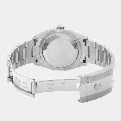 Pre Owned Rolex Datejust 126234 Automatic Wimbledon Dial Stainless Steel 18k White Gold Men's Wristwatch 36mm