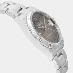 Pre Owned Rolex Datejust 126234 Automatic Wimbledon Dial Stainless Steel 18k White Gold Men's Wristwatch 36mm
