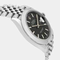 Pre Owned Rolex Datejust 126300 Automatic Black Dial Stainless Steel Men's Wristwatch 41mm