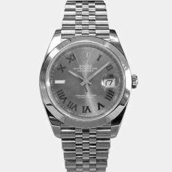 Pre Owned Rolex Datejust 126300 Automatic Wimbledon Dial Stainless Steel Men's Wristwatch 41 mm