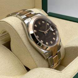 Pre Owned Rolex Datejust 126301 Automatic Chocolate Diamond Dial Stainless Steel 18k Rose Gold Men's Wristwatch 41 mm