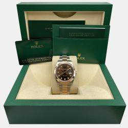 Pre Owned Rolex Datejust 126301 Automatic Chocolate Diamond Dial Stainless Steel 18k Rose Gold Men's Wristwatch 41 mm