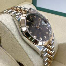 Pre Owned Rolex Datejust 126301 Automatic Chocolate Diamond Dial Stainless Steel Rose Gold Men's Wristwatch 41 mm