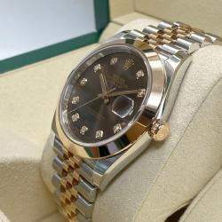 Pre Owned Rolex Datejust 126301 Automatic Chocolate Diamond Dial Stainless Steel Rose Gold Men's Wristwatch 41 mm