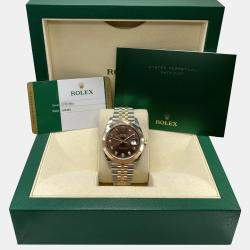 Pre Owned Rolex Datejust 126301 Automatic Chocolate Diamond Dial Stainless Steel Rose Gold Men's Wristwatch 41 mm