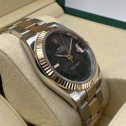 Pre Owned Rolex Datejust 126331 Automatic Wimbledon Dial Stainless Steel 18k Rose Gold Men's Wristwatch 41 mm