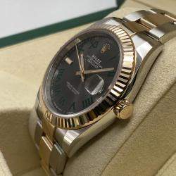 Pre Owned Rolex Datejust 126331 Automatic Wimbledon Dial Stainless Steel 18k Rose Gold Men's Wristwatch 41 mm