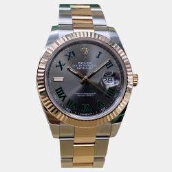 Pre Owned Rolex Datejust 126331 Automatic Wimbledon Dial Stainless Steel 18k Rose Gold Men's Wristwatch 41 mm