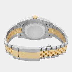 Pre Owned Rolex Datejust 126333 Automatic Black Diamond Dial Stainless Steel 18k Yellow Gold Men's Wristwatch 41 mm
