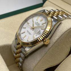 Pre Owned Rolex Datejust 126333 Automatic White Dial Stainless Steel 18k Yellow Gold Men's Wristwatch 41 mm