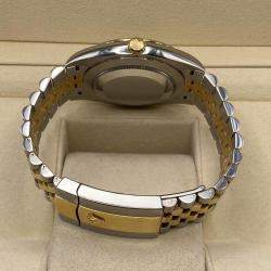 Pre Owned Rolex Datejust 126333 Automatic White Mother of Pearl Diamond Dial Stainless Steel 18k Yellow Gold Men's Wristwatch 41mm