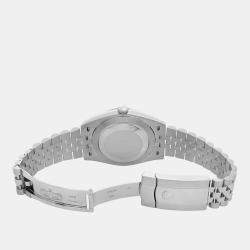 Pre Owned Rolex Datejust 126334 Automatic Black Diamond Dial Stainless Steel White Gold Men's Wristwatch 41mm