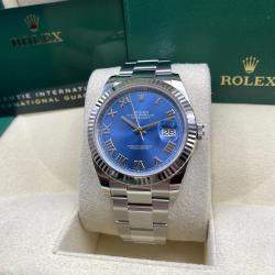 Pre Owned Rolex Datejust 126334 Automatic Blue Dial Stainless Steel 18k White Gold Men's Wristwatch 41mm