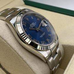 Pre Owned Rolex Datejust 126334 Automatic Blue Dial Stainless Steel 18k White Gold Men's Wristwatch 41mm