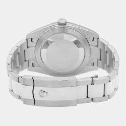 Pre Owned Rolex Datejust 126334 Automatic Blue Diamond Dial Stainless Steel 18k White Gold Men's Wristwatch 41mm