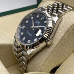 Pre Owned Rolex Datejust 126334 Automatic Blue Diamond Dial Stainless Steel Men's Wristwatch 41mm
