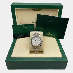 Pre Owned Rolex Datejust 126334 Automatic White Dial Stainless Steel Men's Wristwatch 41mm