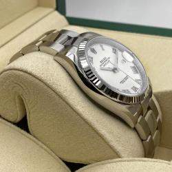 Pre Owned Rolex Datejust 126334 Automatic White Roman Dial Stainless Steel 18k White Gold Men's Wristwatch 41mm