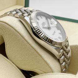 Pre Owned Rolex Datejust 126334 Automatic White Roman Dial Stainless Steel Men's Wristwatch 41mm