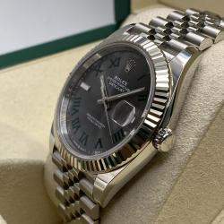 Pre Owned Rolex Datejust 126334 Automatic Wimbledon Dial Stainless Steel Men's Wristwatch 41mm