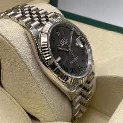 Pre Owned Rolex Datejust 126334 Automatic Wimbledon Dial Stainless Steel Men's Wristwatch 41mm