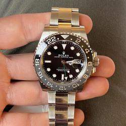 Pre Owned Rolex GMT-Master II 126710GRNR Automatic Black Dial Stainless Steel Men's Wristwatch 40mm