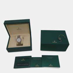 Pre Owned ساعة يد رجالية رولكس ديتجاست 126234 أوتوماتيكية بيضاء 18 قيراط ذهب أبيض ستانلس ستيل 36 مم