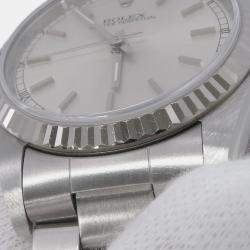 Pre Owned Rolex Oyster Perpetual 77014 Automatic Silver Stainless Steel Men's Wristwatch 31 mm