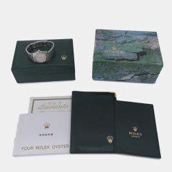 Pre Owned Rolex Oyster Perpetual 77014 Automatic Silver Stainless Steel Men's Wristwatch 31 mm