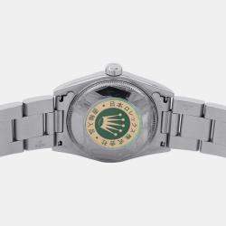 Pre Owned Rolex Oyster Perpetual 77014 Automatic Silver Stainless Steel Men's Wristwatch 31 mm