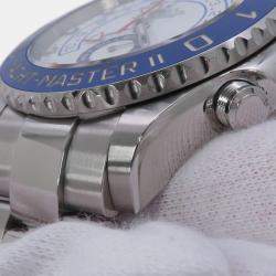 مملوكة مسبقًا ساعة يد رجالية رولكس يخت ماستر II 116680 أوتوماتيكية ستانلس ستيل بيضاء 44 ملم